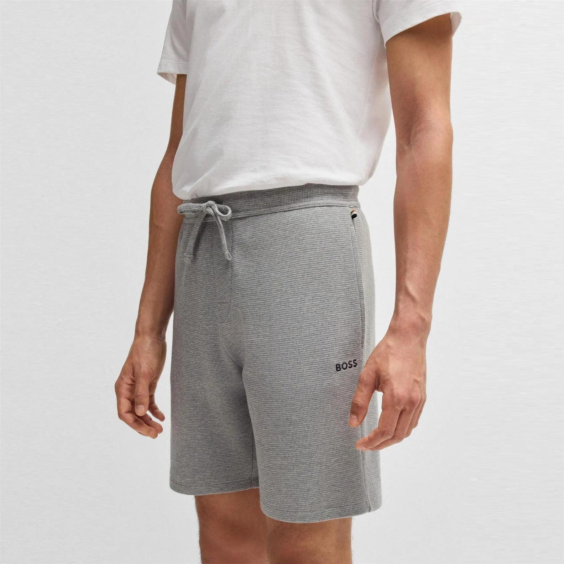 Mens Waffle Relaxed Fit Shorts (Grey) 5/5