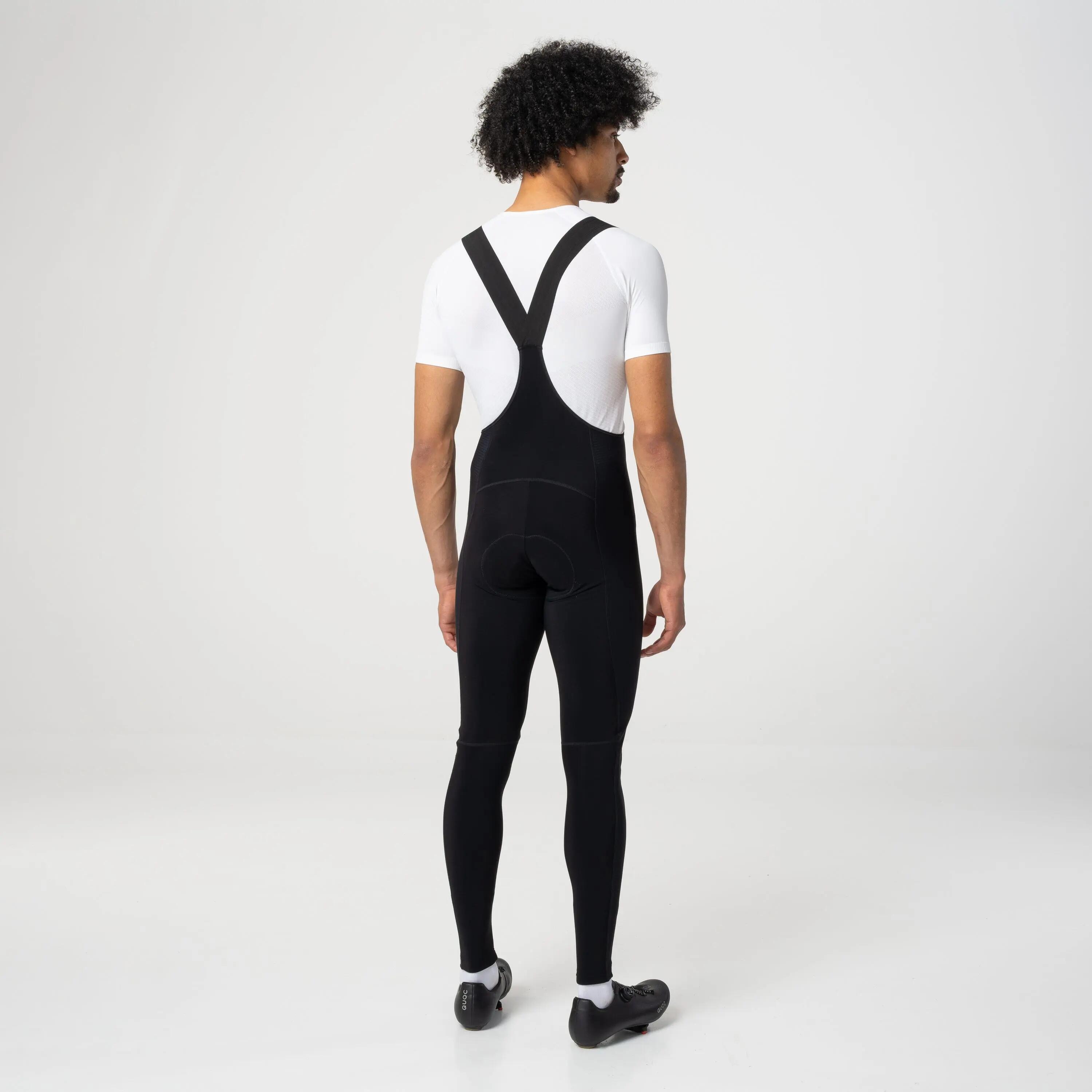 Heren Fietsen Bibtight Comfort Plus winddicht waterafstotend zwart 3/7