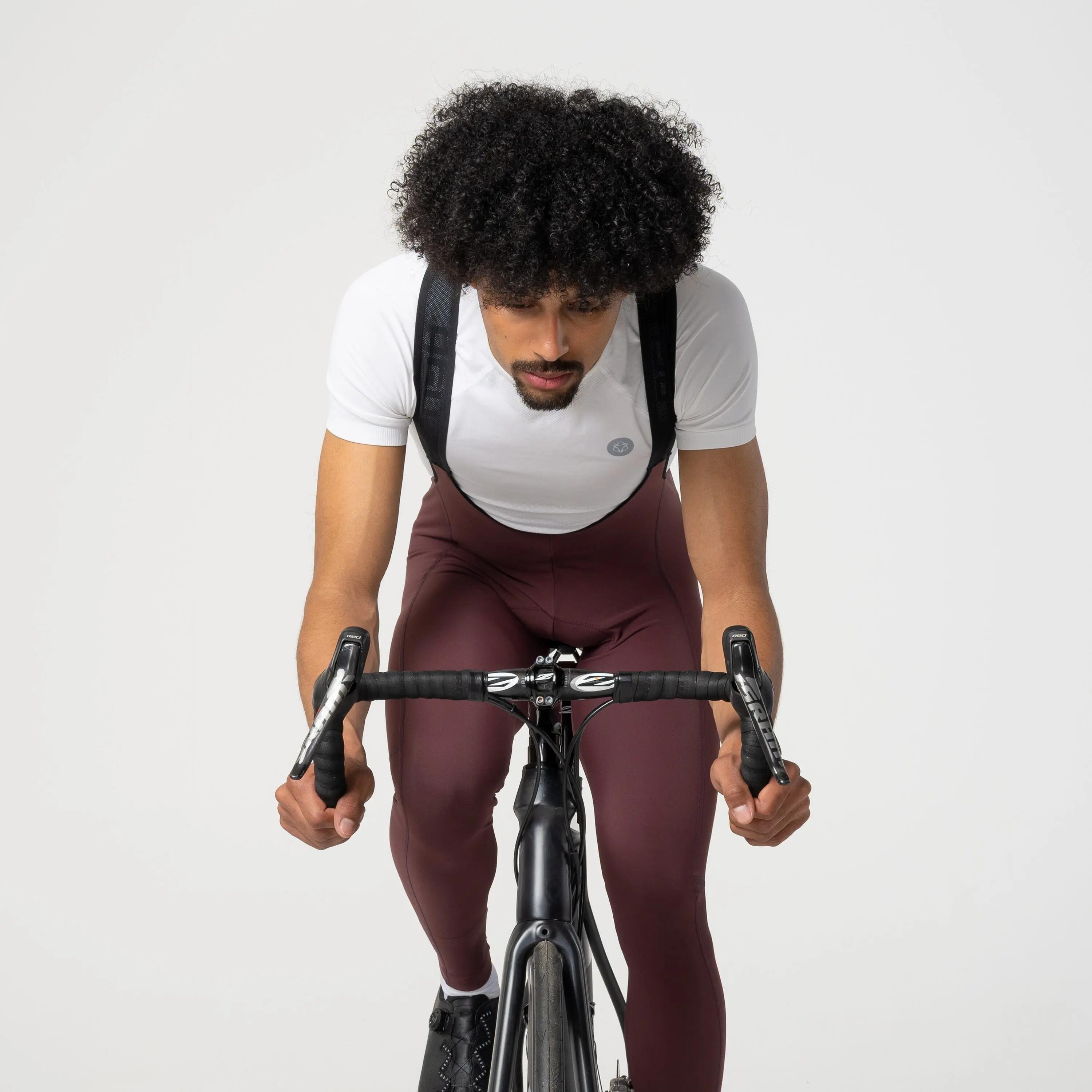 Heren wielrennen lange bibtight winter met zeem Essential 4/7
