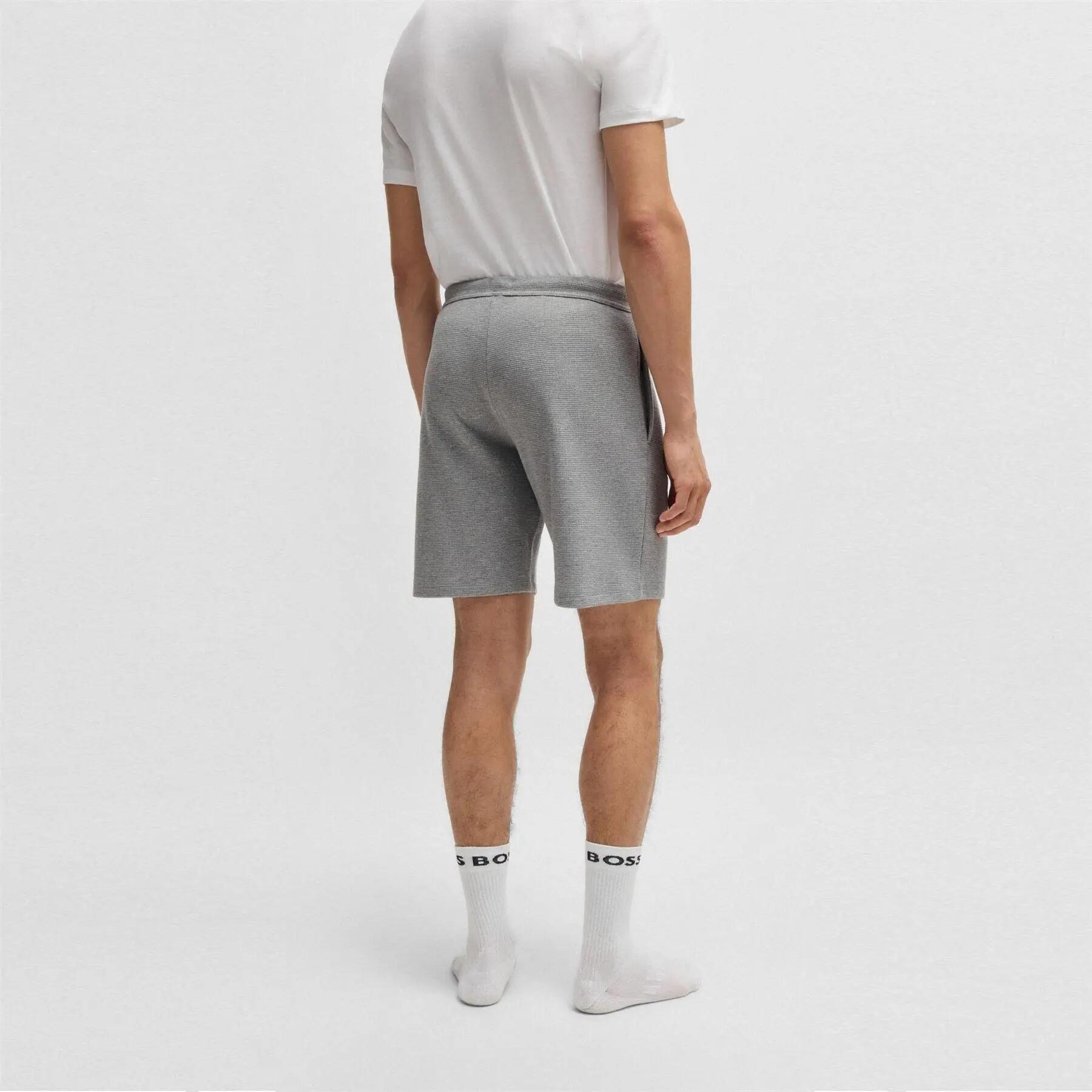 Mens Waffle Relaxed Fit Shorts (Grey) 3/5