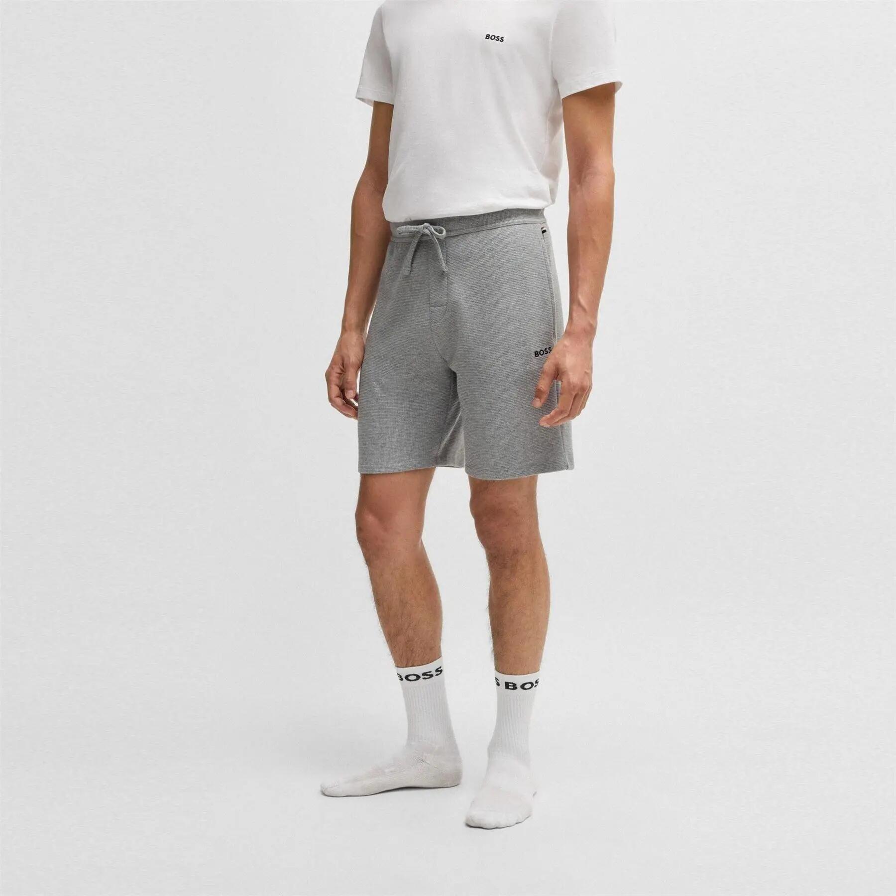 Mens Waffle Relaxed Fit Shorts (Grey) 2/5