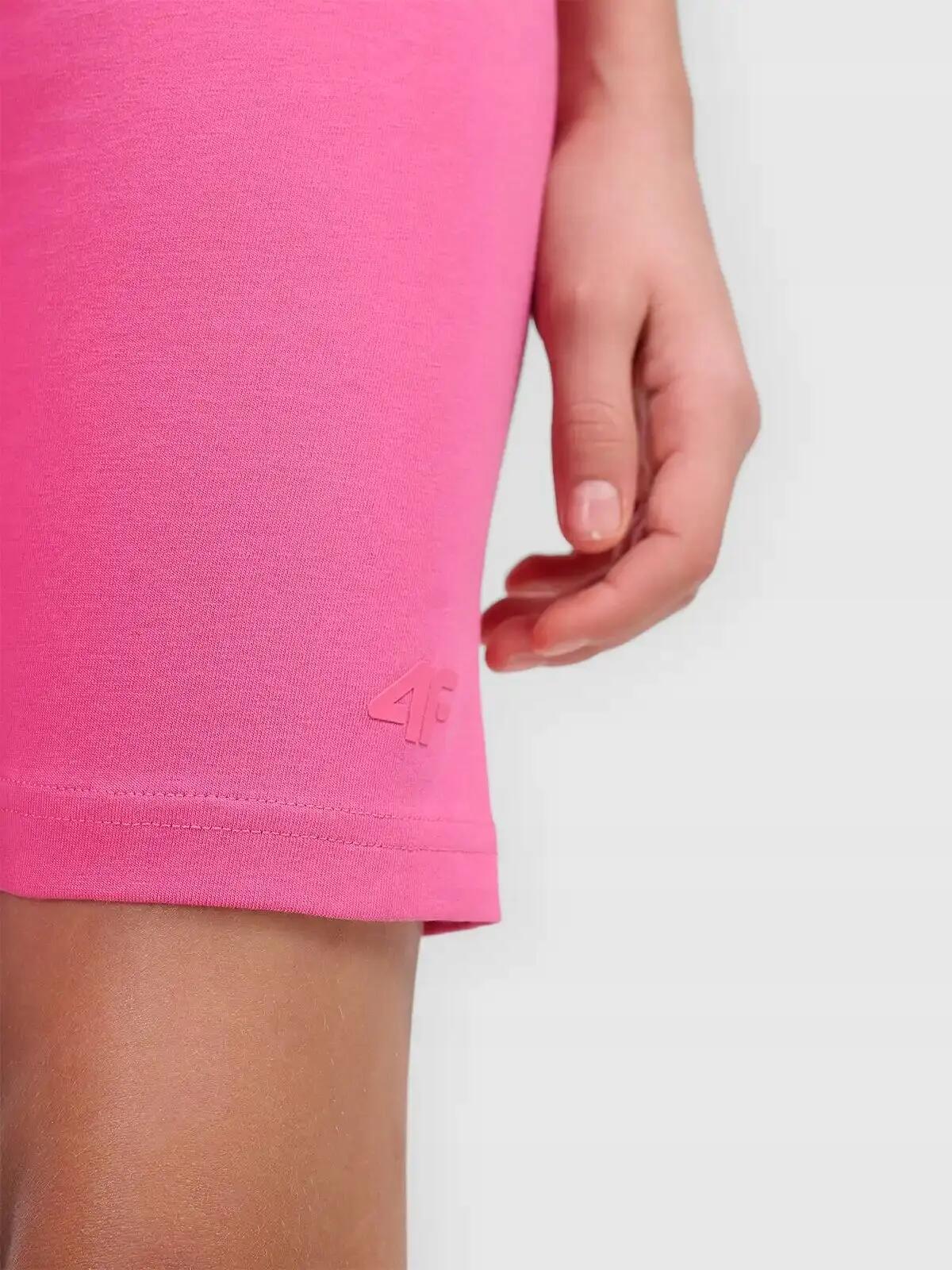 SPODENKI DZIEWCZĘCE 4F LEGGINSY KRÓTKIE KOLARKI NA LATO  RÓŻOWE 7/11