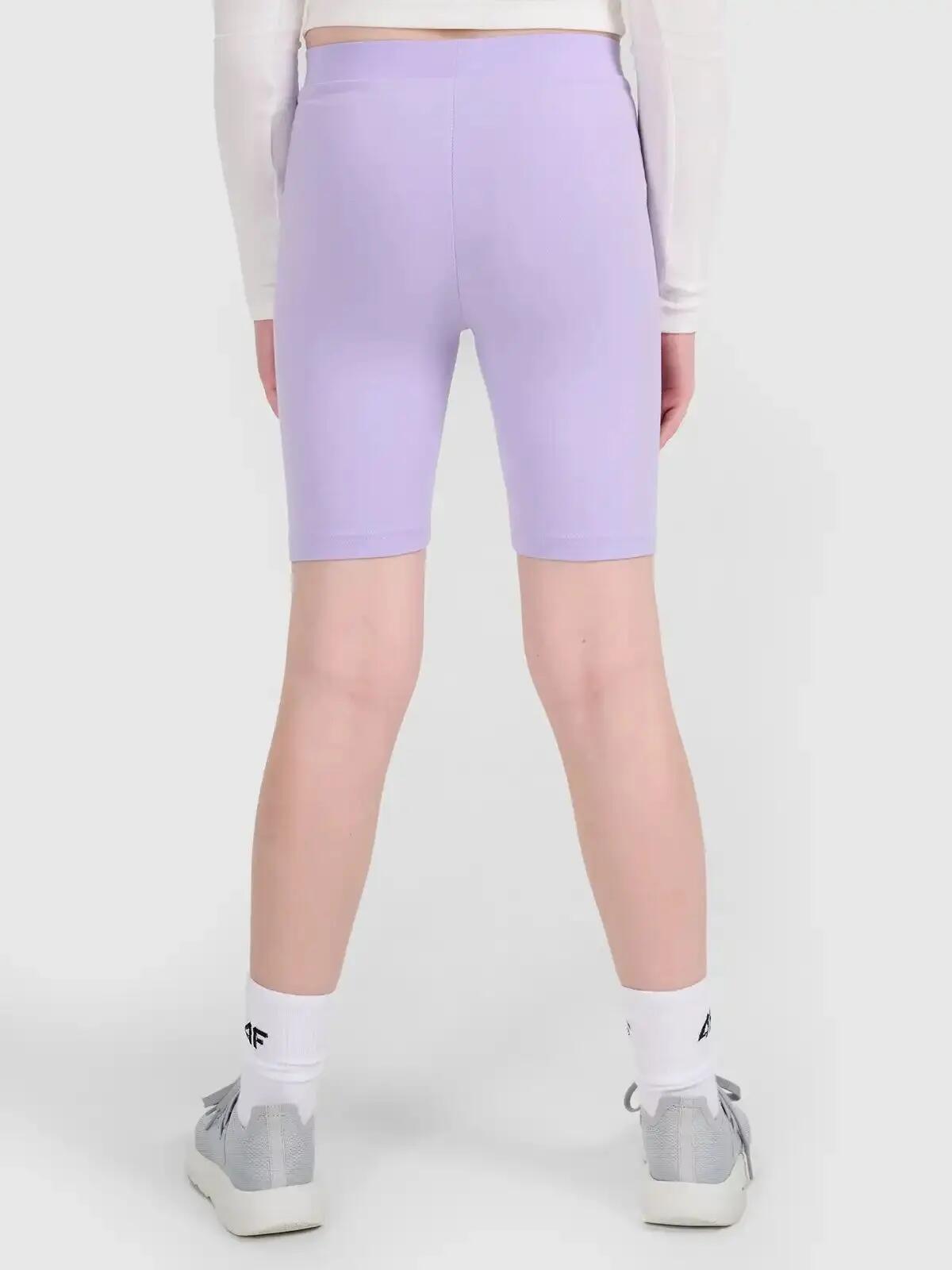 SPODENKI DZIEWCZĘCE 4F LEGGINSY KRÓTKIE KOLARKI NA LATO  FIOLETOWE 5/11