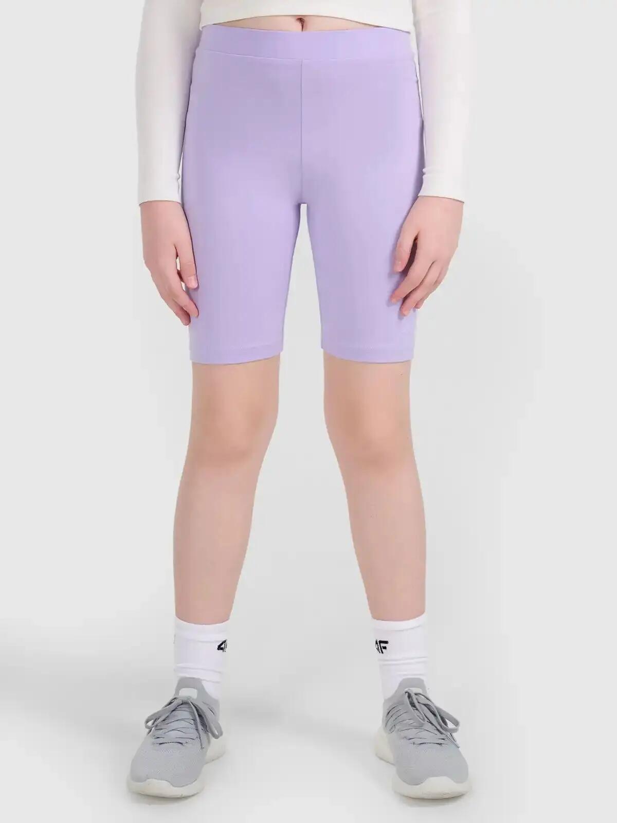 SPODENKI DZIEWCZĘCE 4F LEGGINSY KRÓTKIE KOLARKI NA LATO  FIOLETOWE 2/11