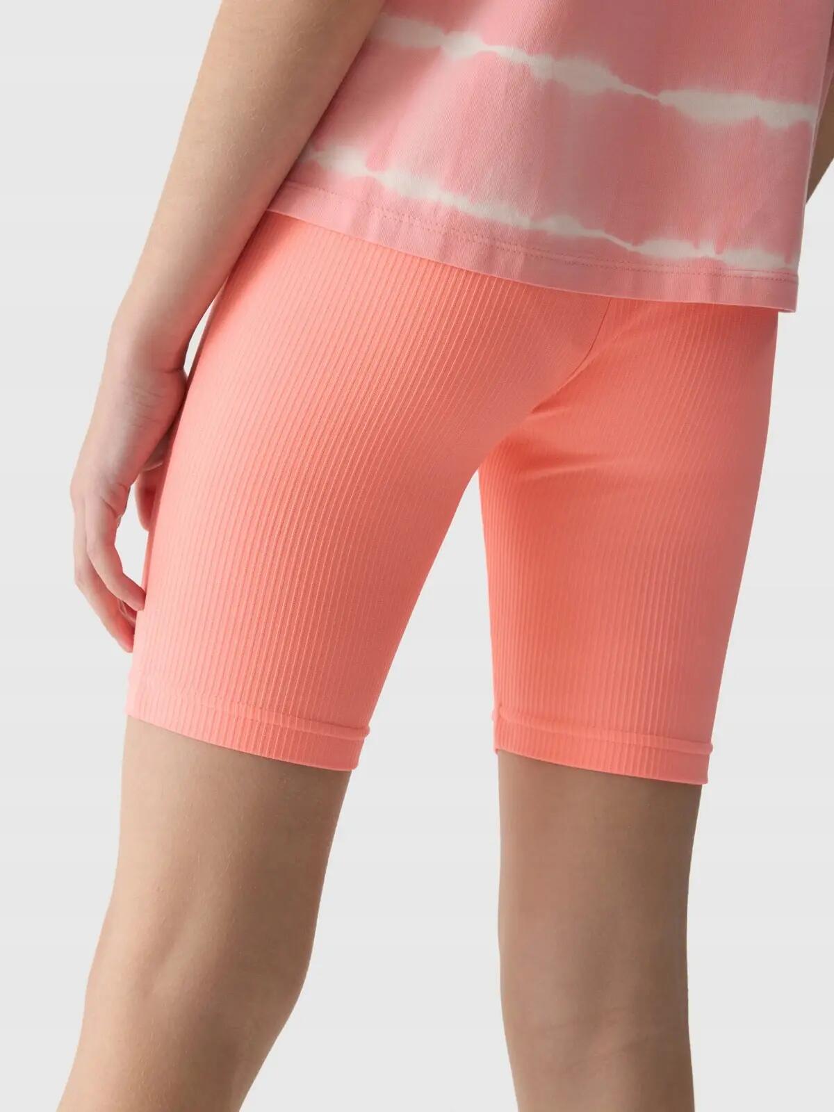 LEGGINSY DZIEWCZĘCE 4F KOLARKI DZIANINOWE     RÓŻOWE 4/7