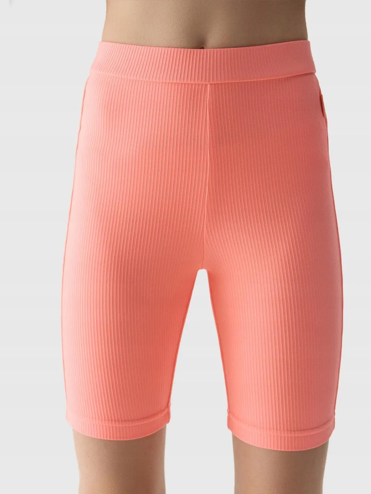 LEGGINSY DZIEWCZĘCE 4F KOLARKI DZIANINOWE     RÓŻOWE 2/7