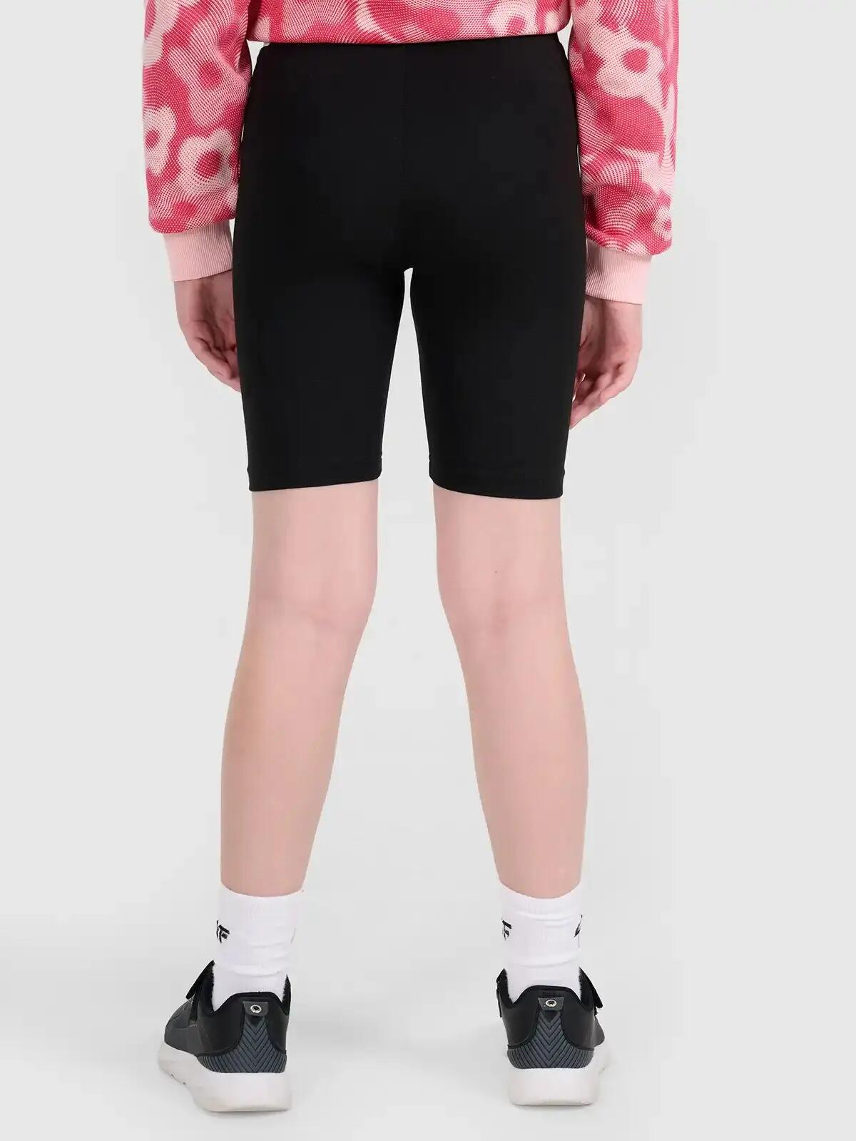 SPODENKI DZIEWCZĘCE 4F LEGGINSY KRÓTKIE KOLARKI NA LATO  CZARNE 3/11