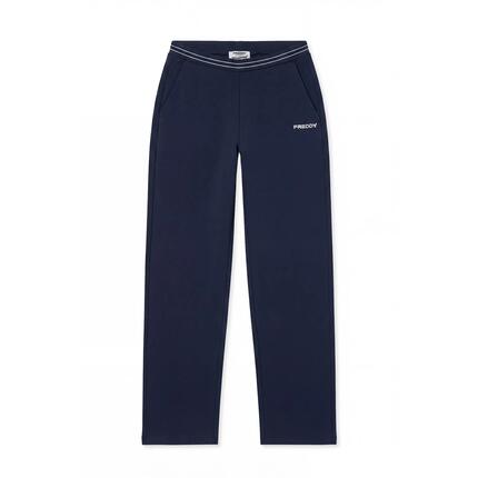 Pantalon coupe droite avec bande élastique nacrée griffée à la taille