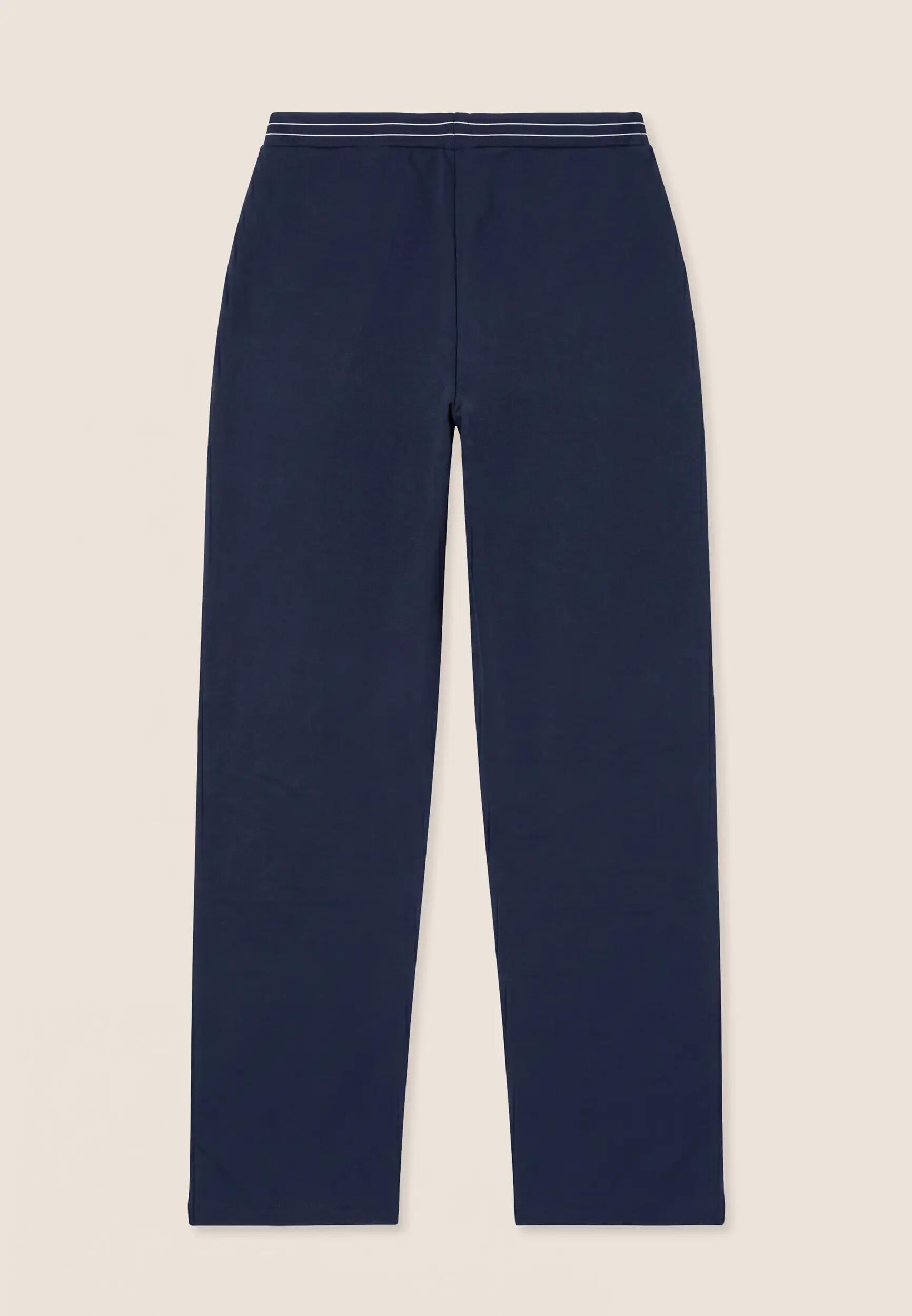 Pantalón de pernera recta con elástico perlado con logotipo en la cintura 2/3
