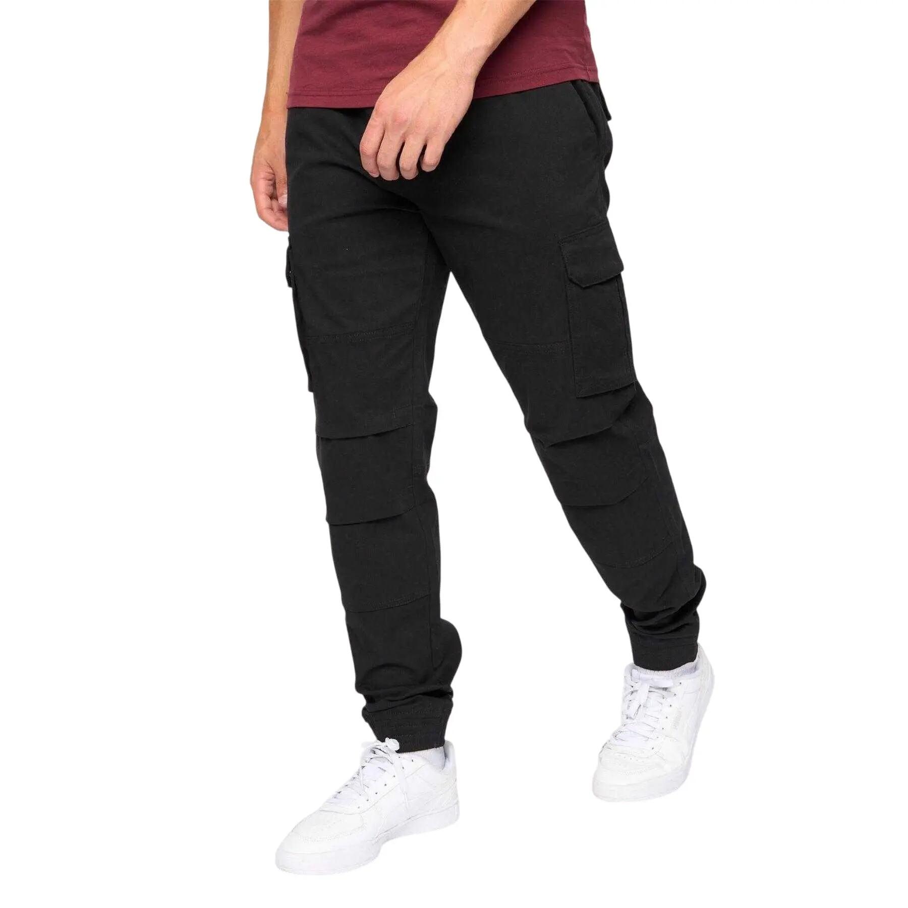 Pantaloni Cargo Misto Cotone Uomo Crosshatch Pendles Nero 4/5