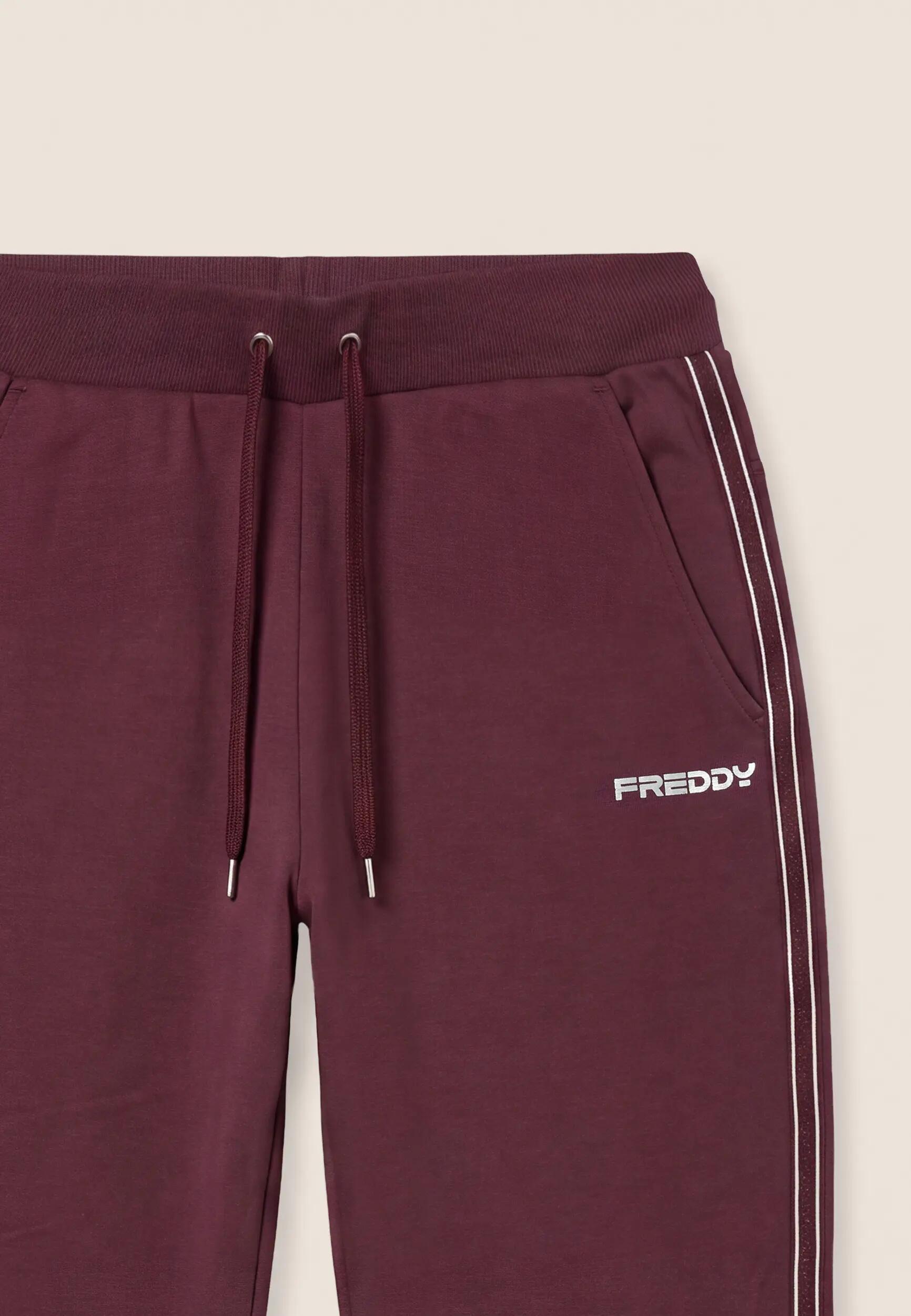 Pantalon de jogging pour femmes avec bandes nacrées et bas côtelé 3/3