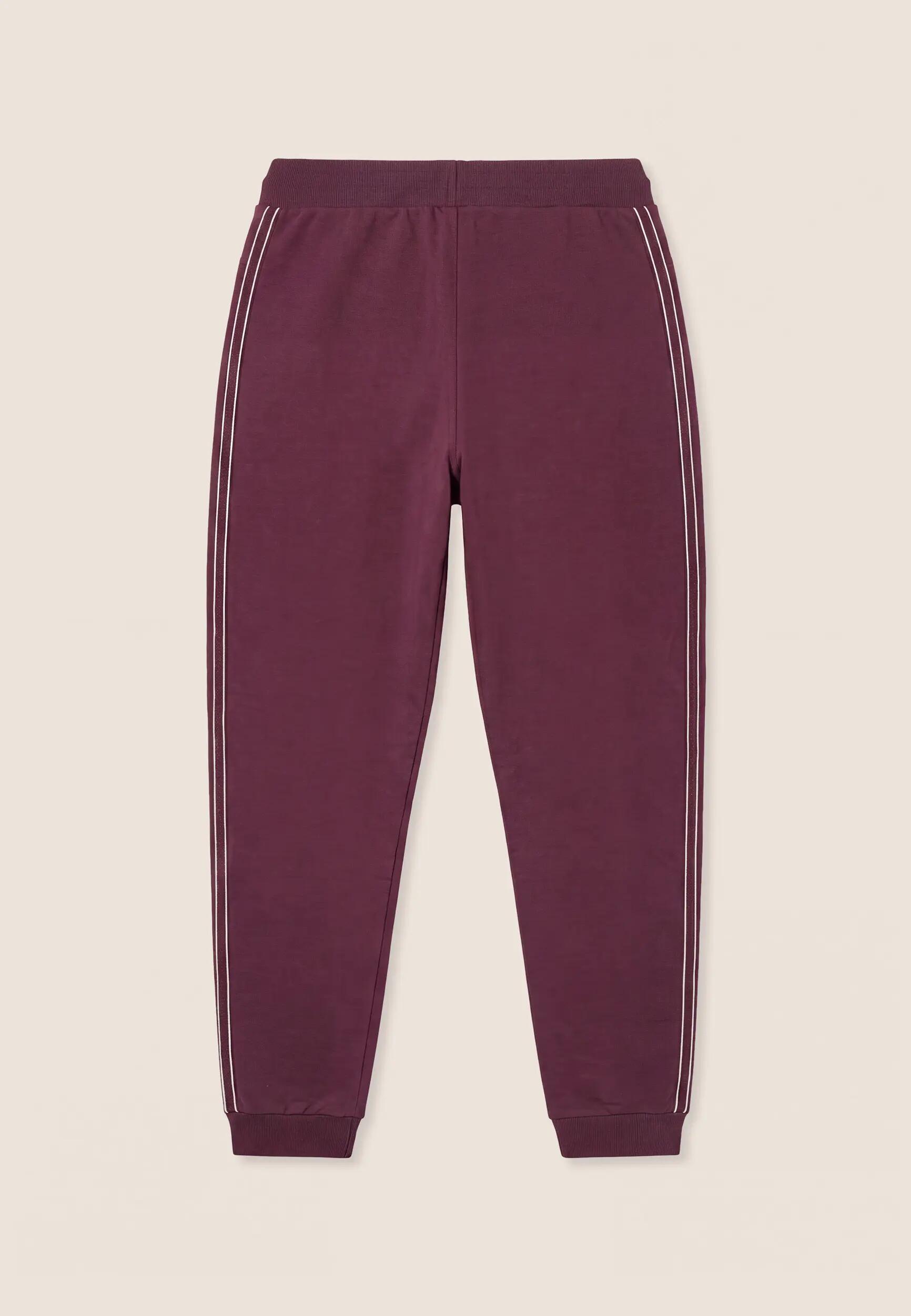 Pantalon de jogging pour femmes avec bandes nacrées et bas côtelé 2/3