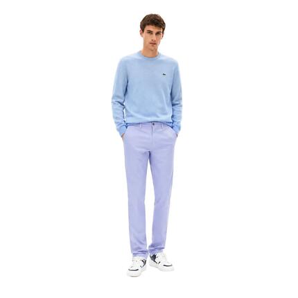 Pantalon chino homme Lacoste bleu classique