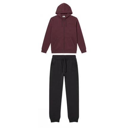 Survêtement pour hommes en molleton brossé avec fermeture zippée et capuche à im
