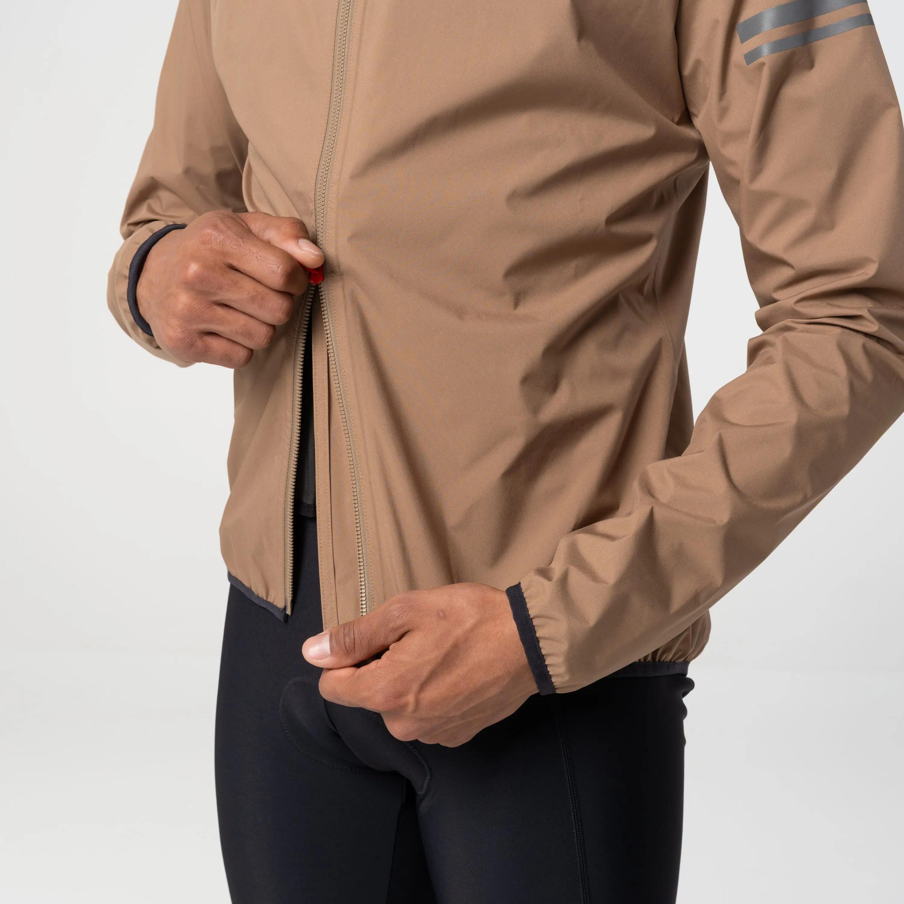 Heren Fiets Regenjas Essential Waterdicht Bruin 7/7