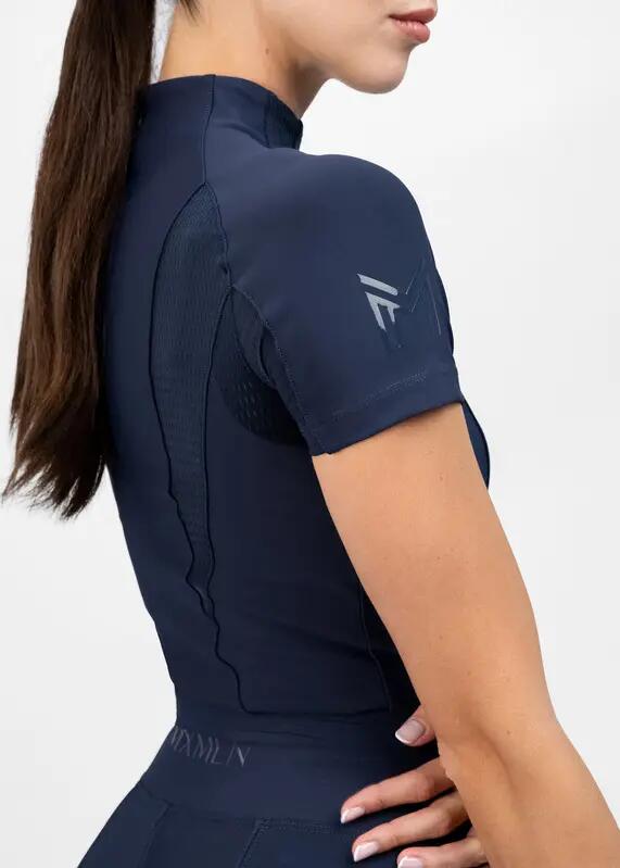 Camiseta Base Manga Corta Mujer Equitación Maximilian Frame Marino 4/7