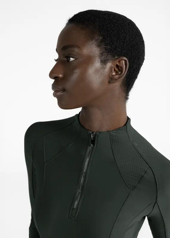 Camiseta Base Manga Larga Mujer Equitación Maximilian Frame Verde Cazador 5/7