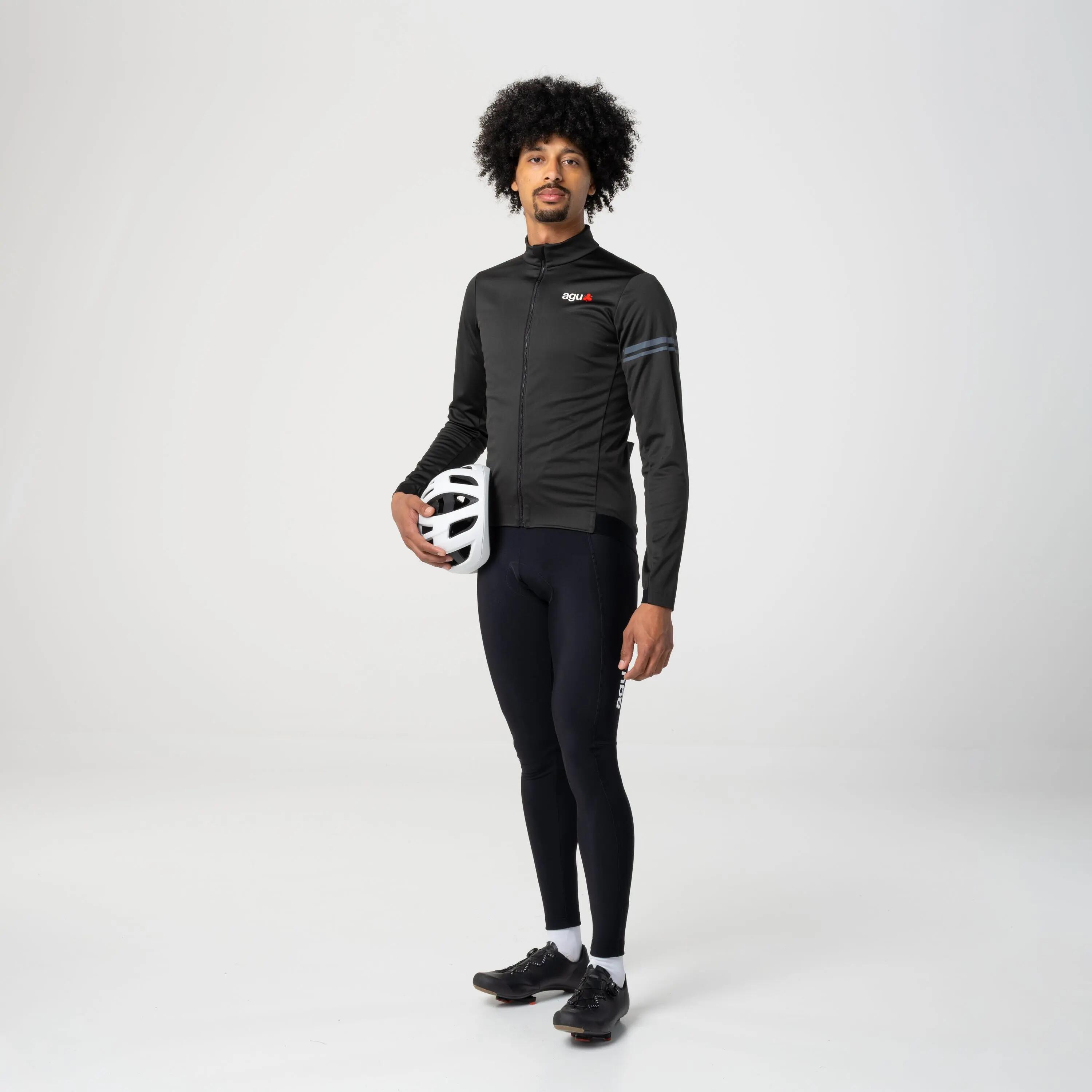 Herren Radsport Winterjacke Performance wasserabweisend schwarz 2/7