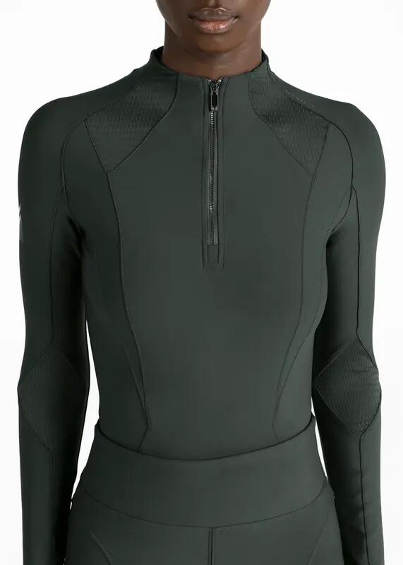 Camiseta Base Manga Larga Mujer Equitación Maximilian Frame Verde Cazador 4/7