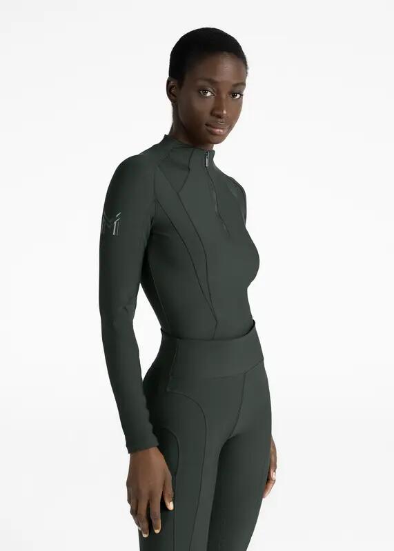 Camiseta Base Manga Larga Mujer Equitación Maximilian Frame Verde Cazador 3/7