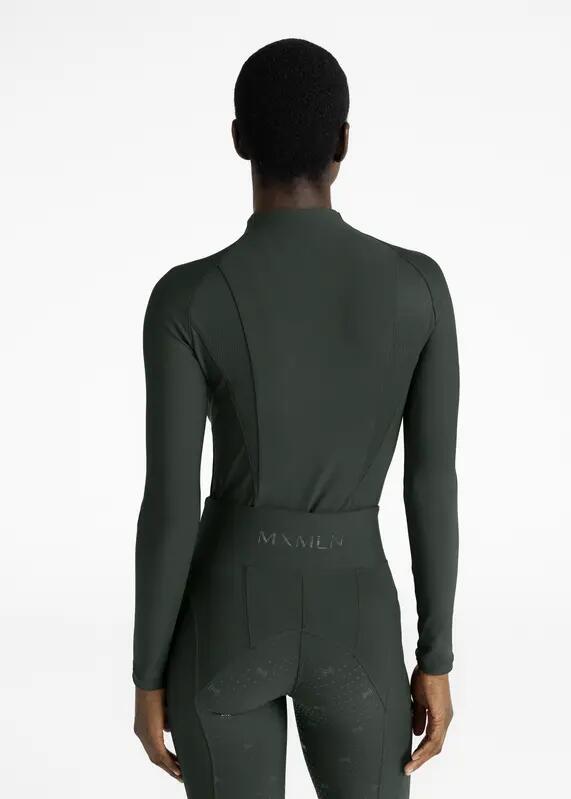 Camiseta Base Manga Larga Mujer Equitación Maximilian Frame Verde Cazador 2/7