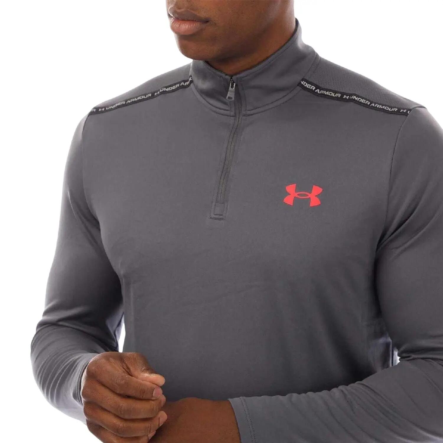 Felpa In Pile Uomo Under Armour Tech Grigio 3/4