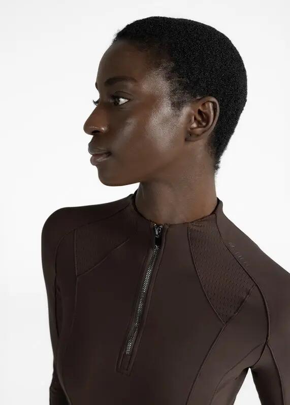 Camiseta Base Manga Larga Mujer Equitación Maximilian Frame Chocolate 5/7
