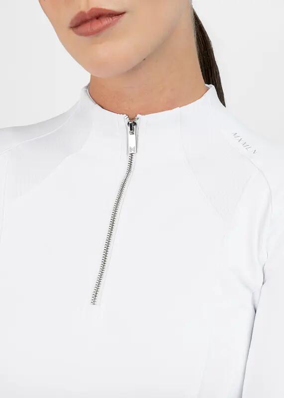 Camiseta Base Manga Larga Mujer Equitación Maximilian Frame Blanco 5/7