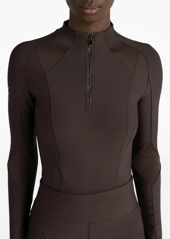 Camiseta Base Manga Larga Mujer Equitación Maximilian Frame Chocolate 4/7