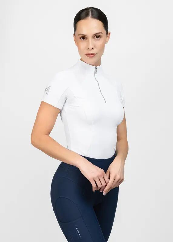 Camiseta Base Manga Corta Mujer Equitación Maximilian Frame Blanco 3/7