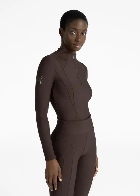 Camiseta Base Manga Larga Mujer Equitación Maximilian Frame Chocolate 3/7