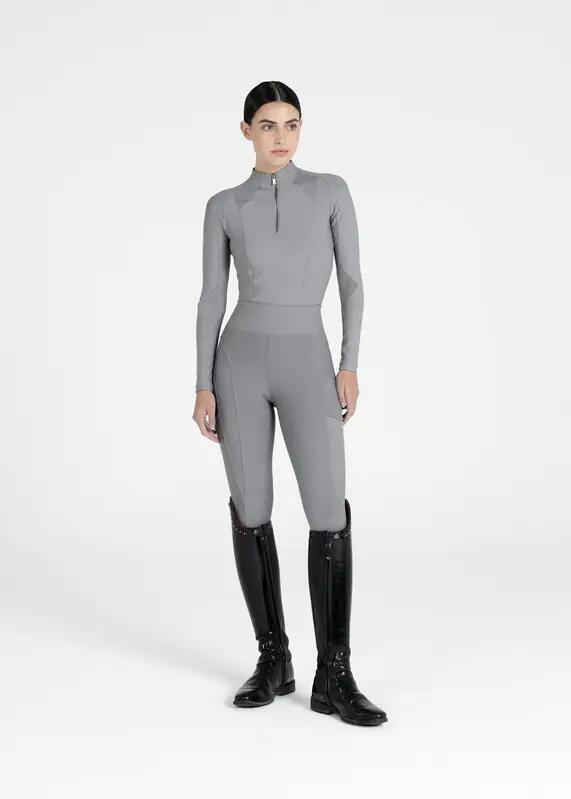 Camiseta Base Manga Larga Mujer Equitación Maximilian Frame Titanio 6/7