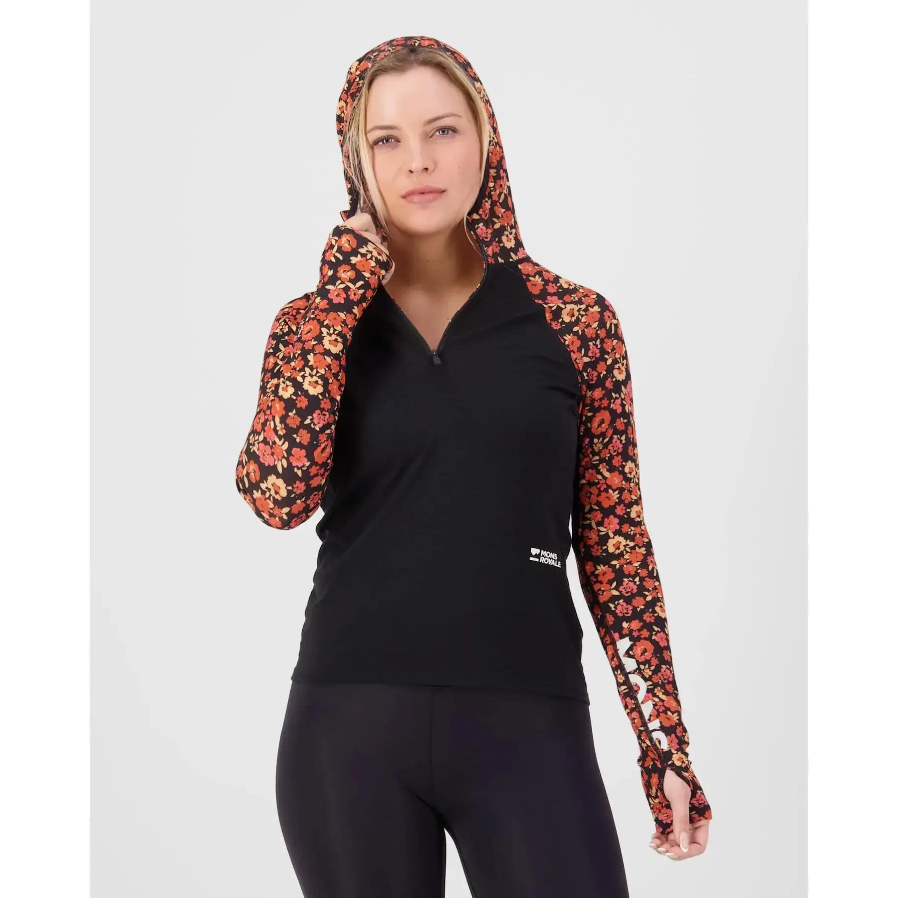 Sweatshirt à capuche femme Mons Royale Bella Merino 2/3