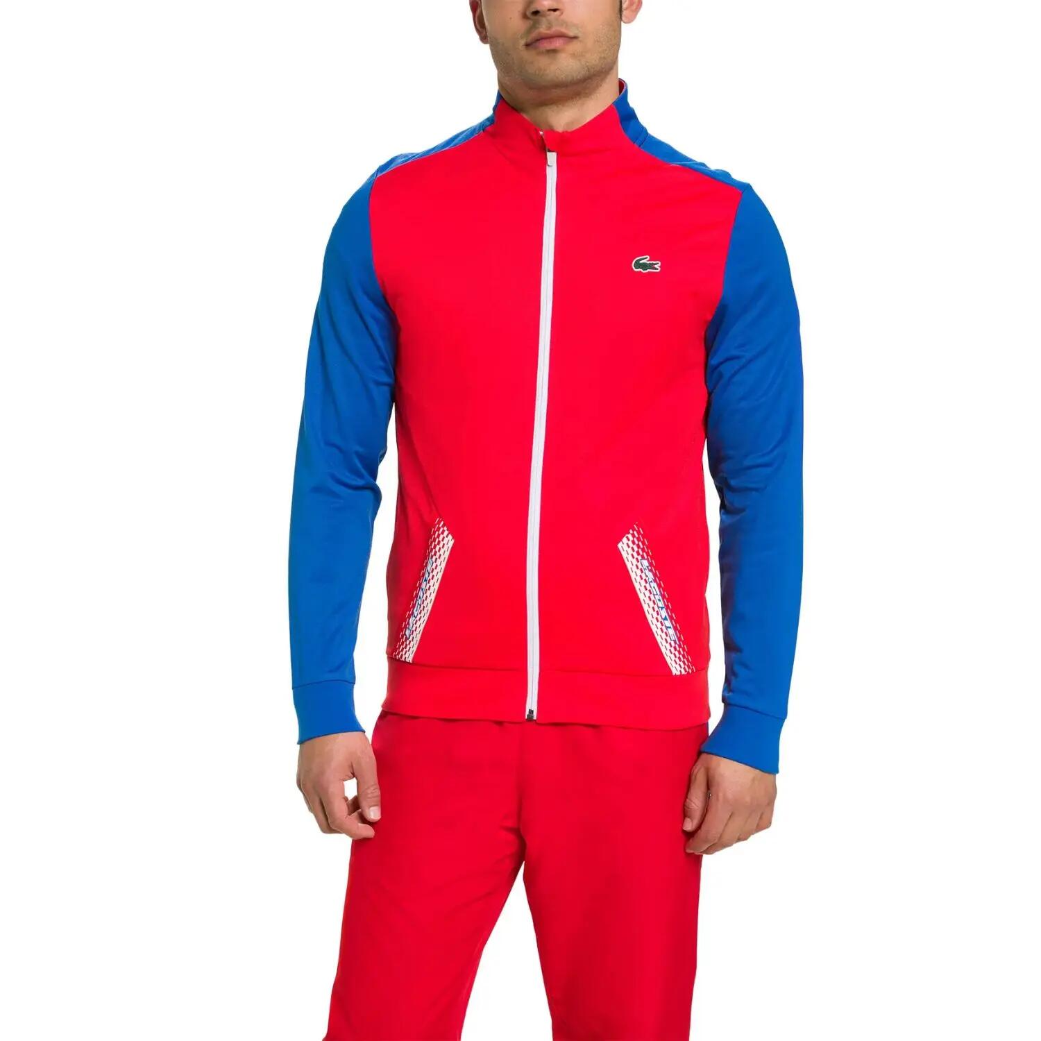 Bluză sport Lacoste pentru bărbați, roșu-albastru, din poliester