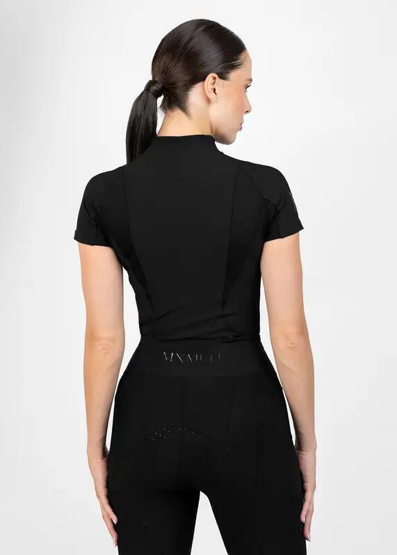 Camiseta Base Manga Corta Mujer Equitación Maximilian Frame Negro 2/7