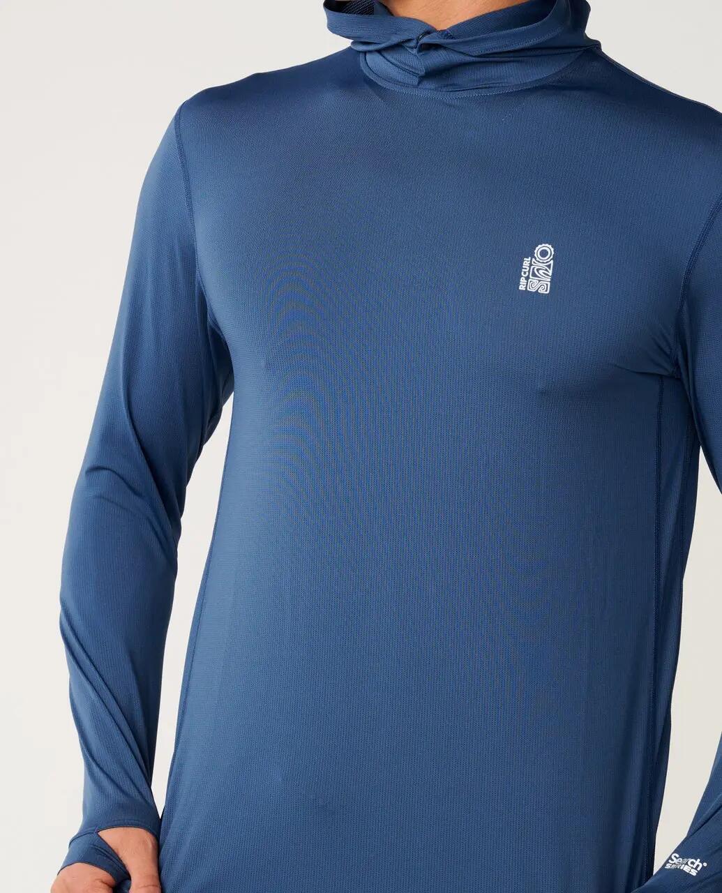 T-shirt anti-UV Uomo Search Series UPF con cappuccio - Light Navy 5/6