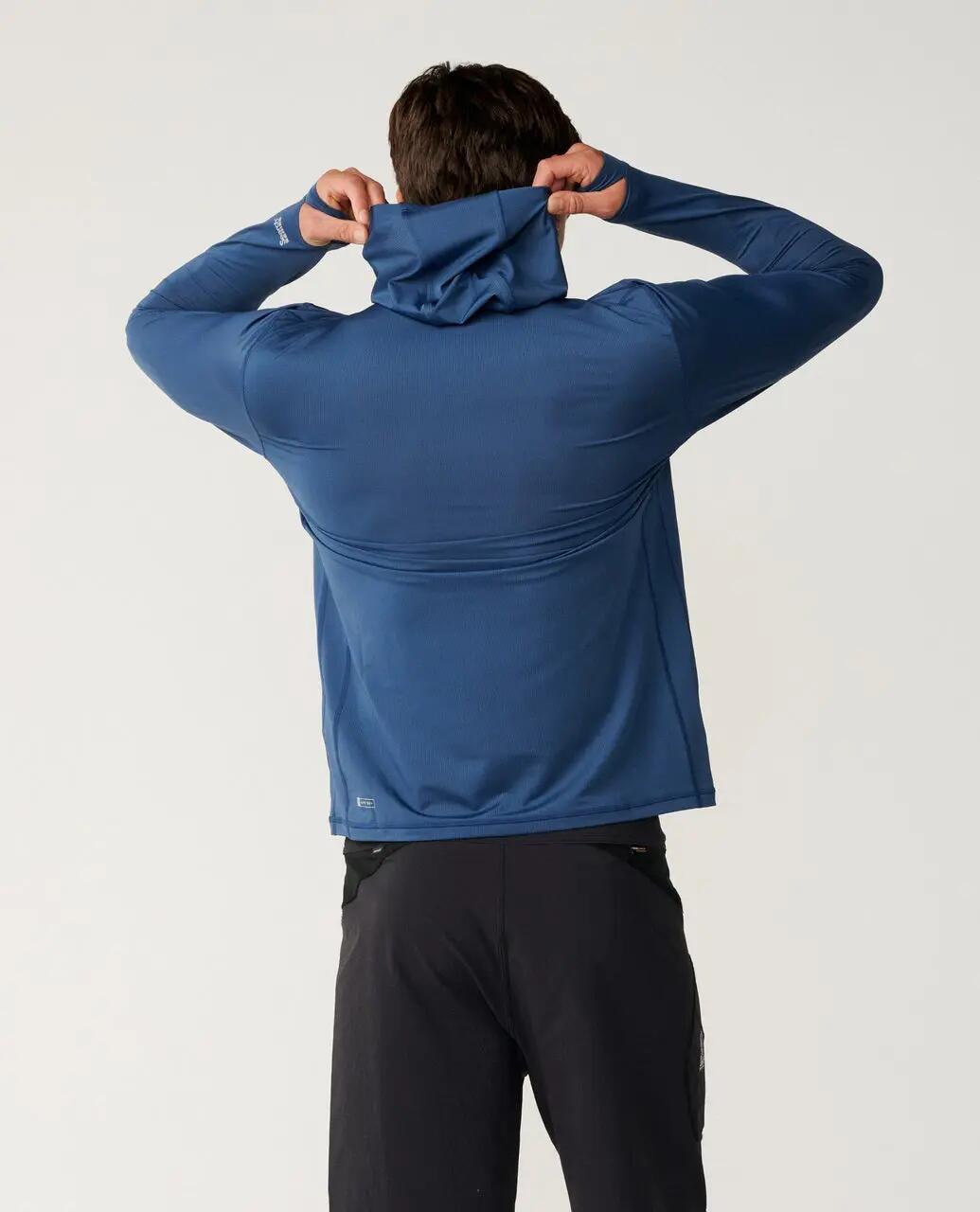 T-shirt anti-UV Uomo Search Series UPF con cappuccio - Light Navy 3/6