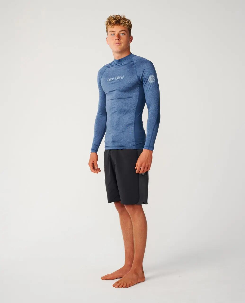 UV-shirt Heren Dawn Patrol UPF Performance lange mouwen - Light Navy Marle 4/6
