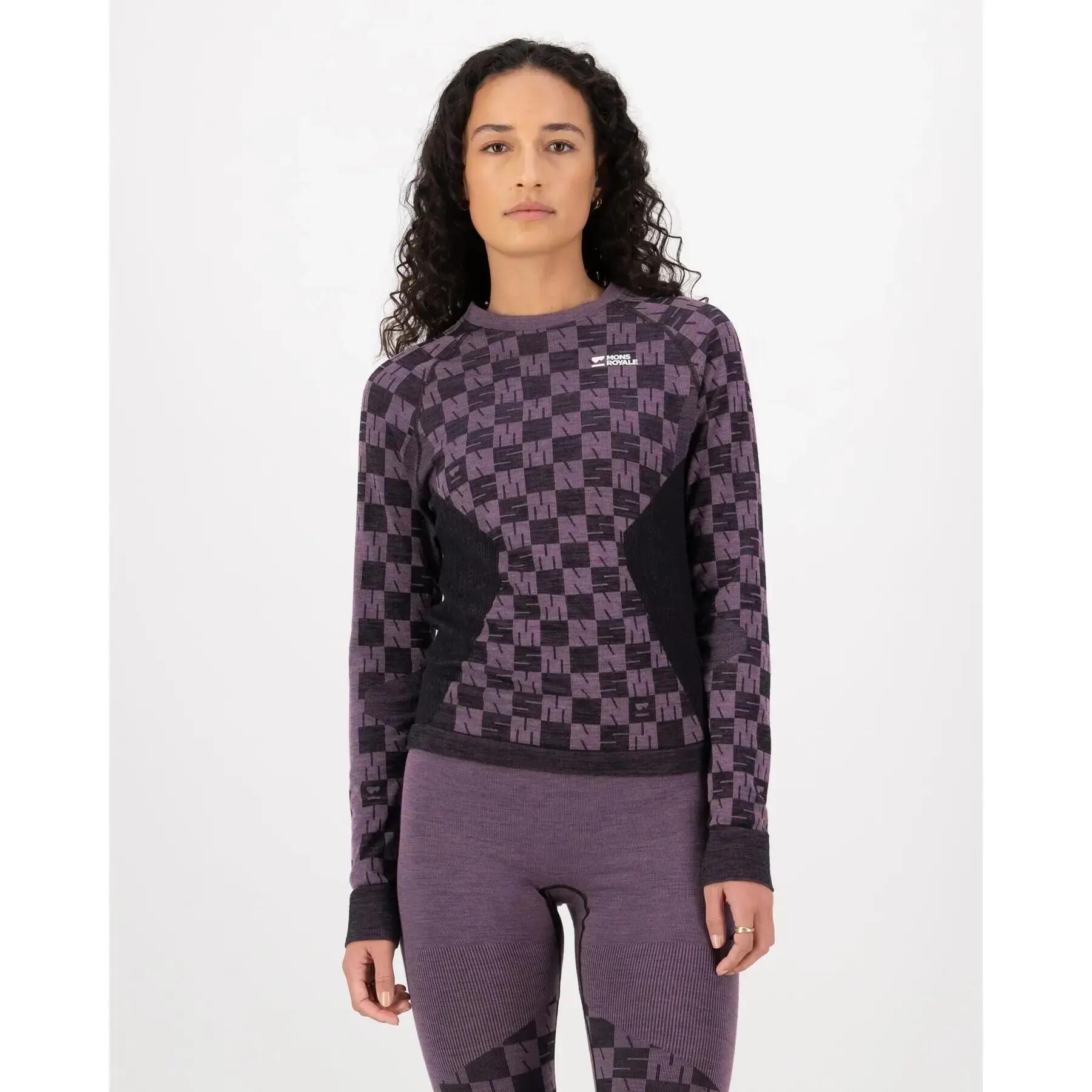 T-shirt en laine mérinos à manches longues femme Mons Royale Ascender 4/4