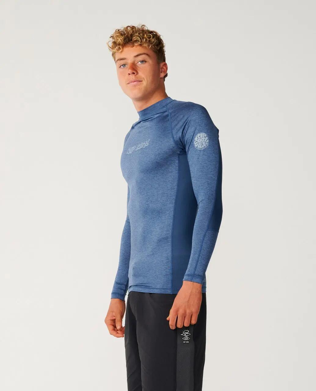 UV-shirt Heren Dawn Patrol UPF Performance lange mouwen - Light Navy Marle 2/6