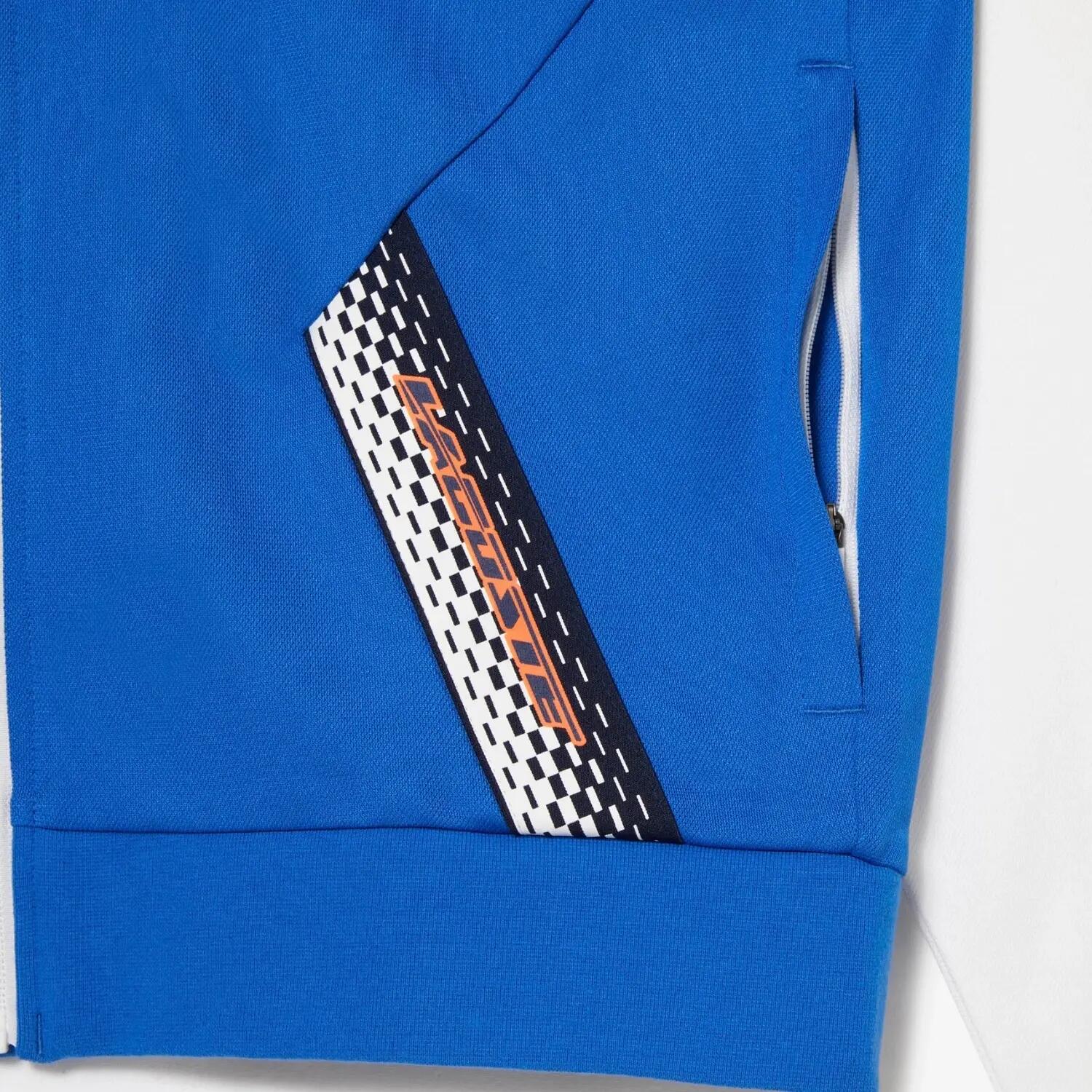 Felpa sportiva da uomo Lacoste, tuta, blu-bianco 5/5