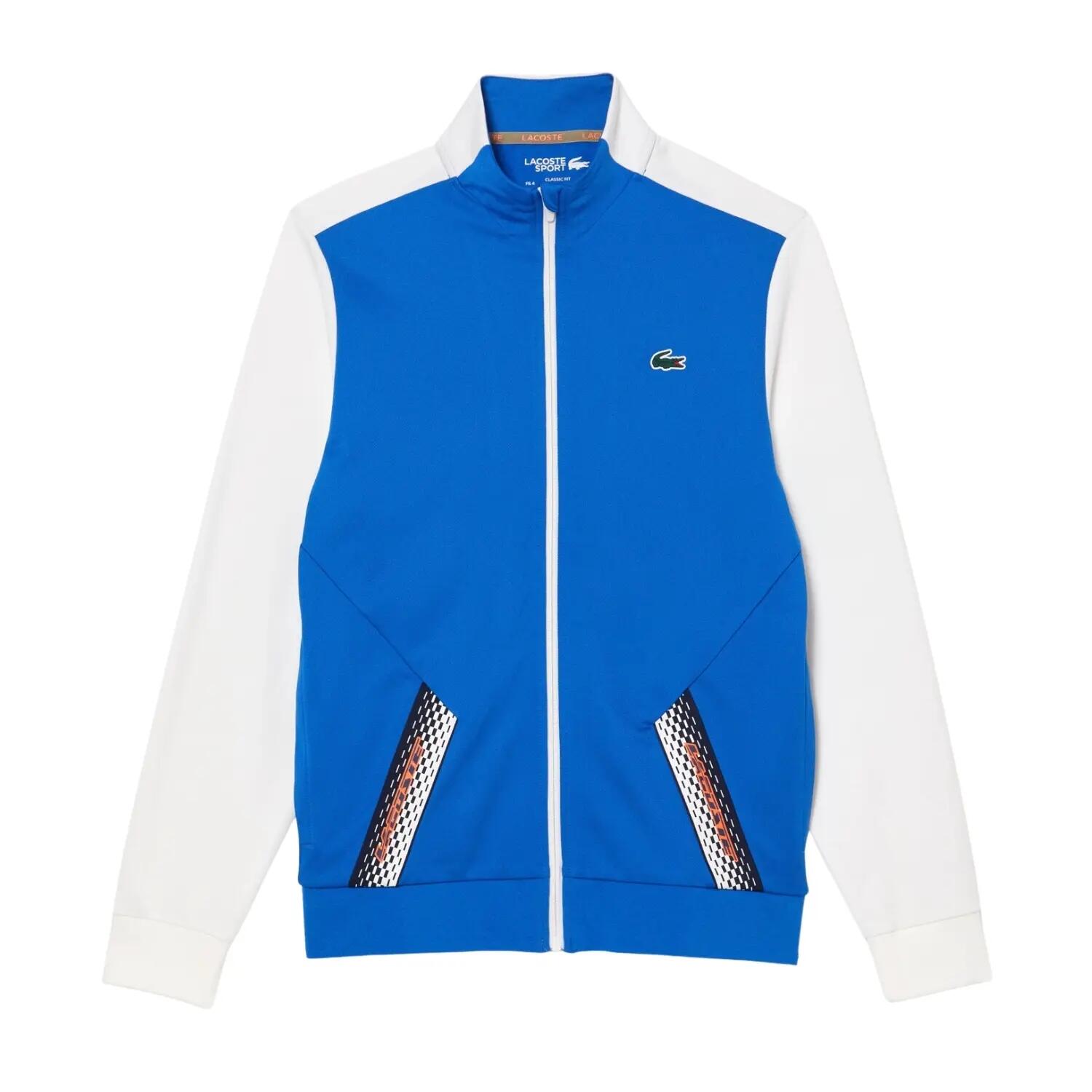 Felpa sportiva da uomo Lacoste, tuta, blu-bianco 4/5