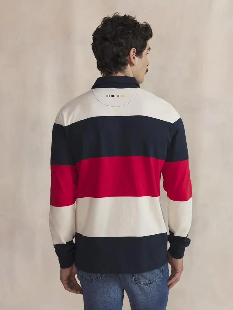 Polo manches longues - sport - hommes - col boutonné - marine 4/5