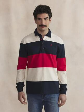 Polo manches longues - Homme - ELIELPOL - Bleu marine