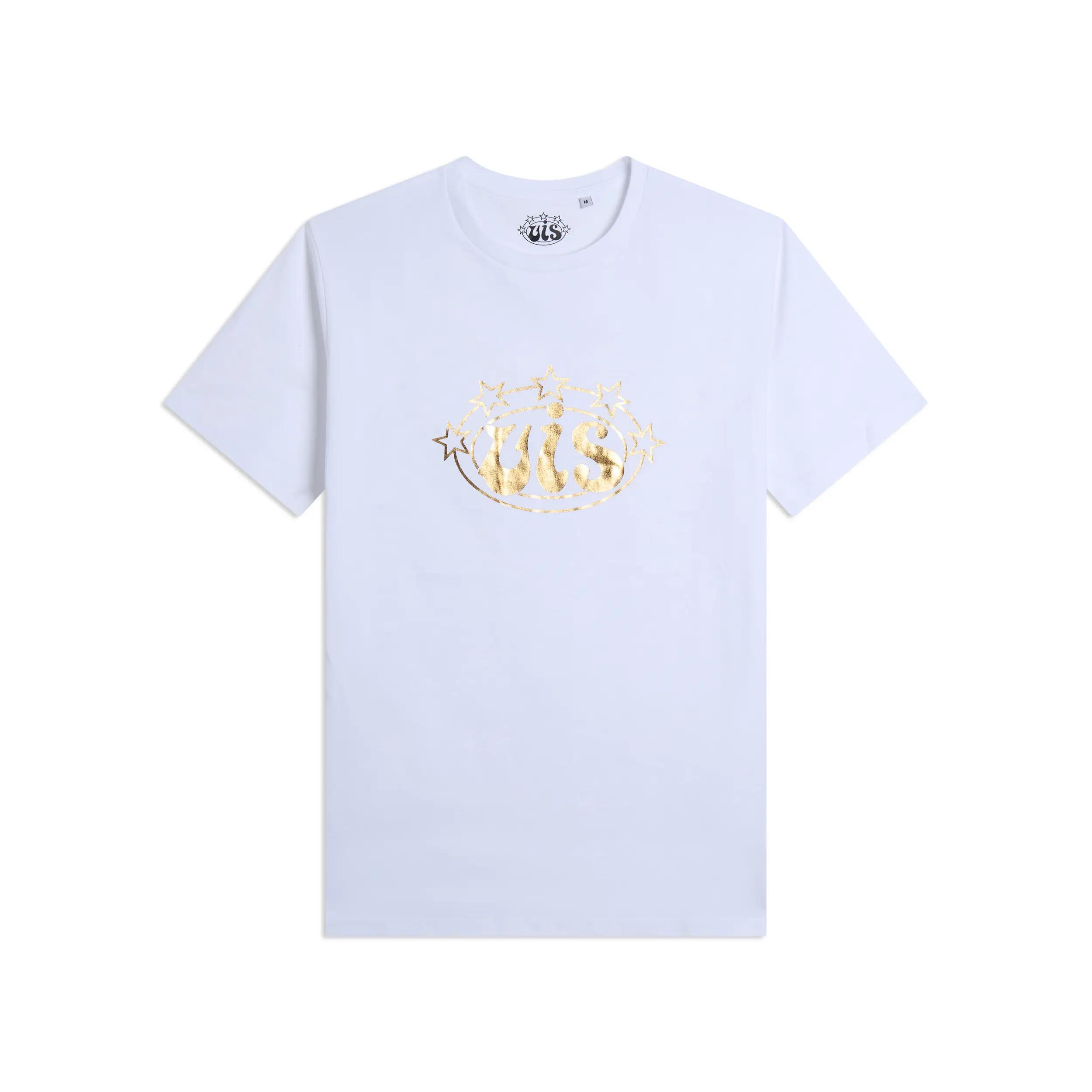 T-shirt pour hommes col rond en coton avec logo VIS doré 1/3