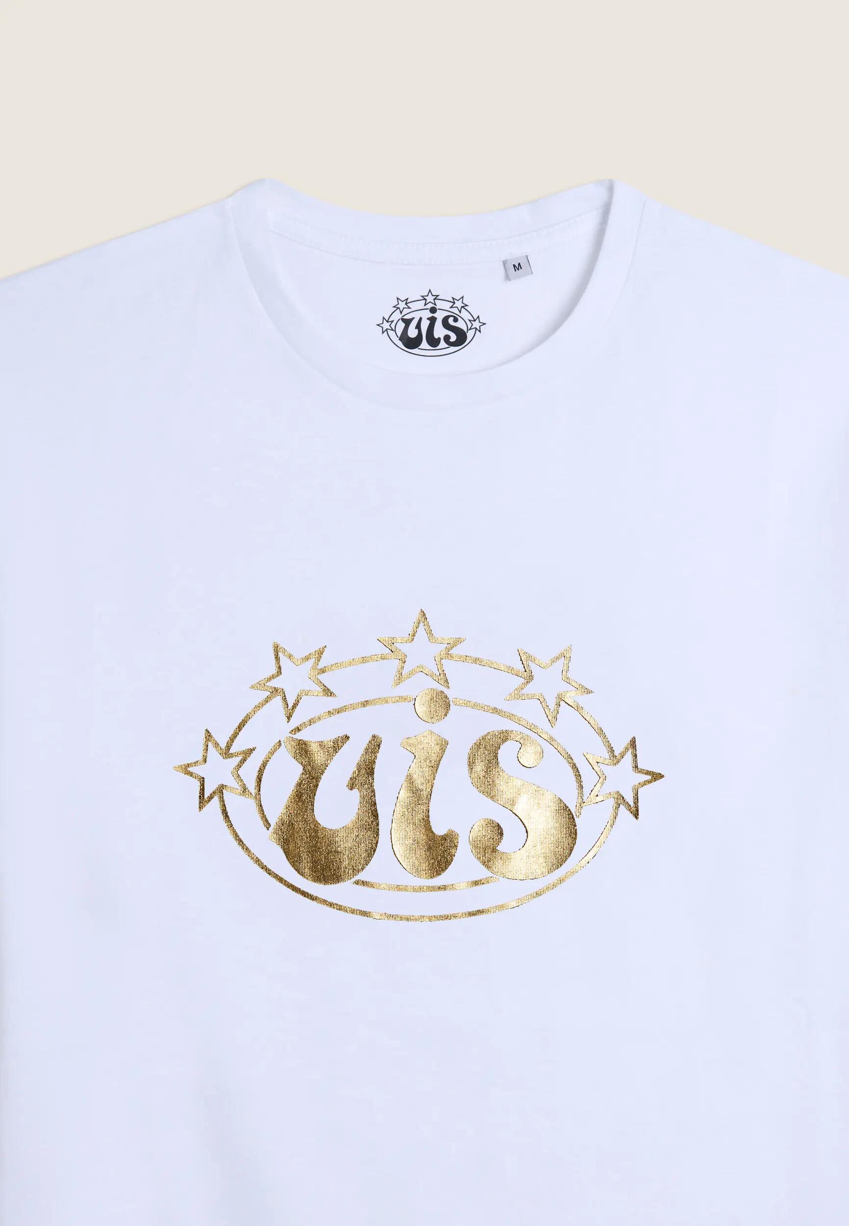 T-shirt pour hommes col rond en coton avec logo VIS doré 3/3