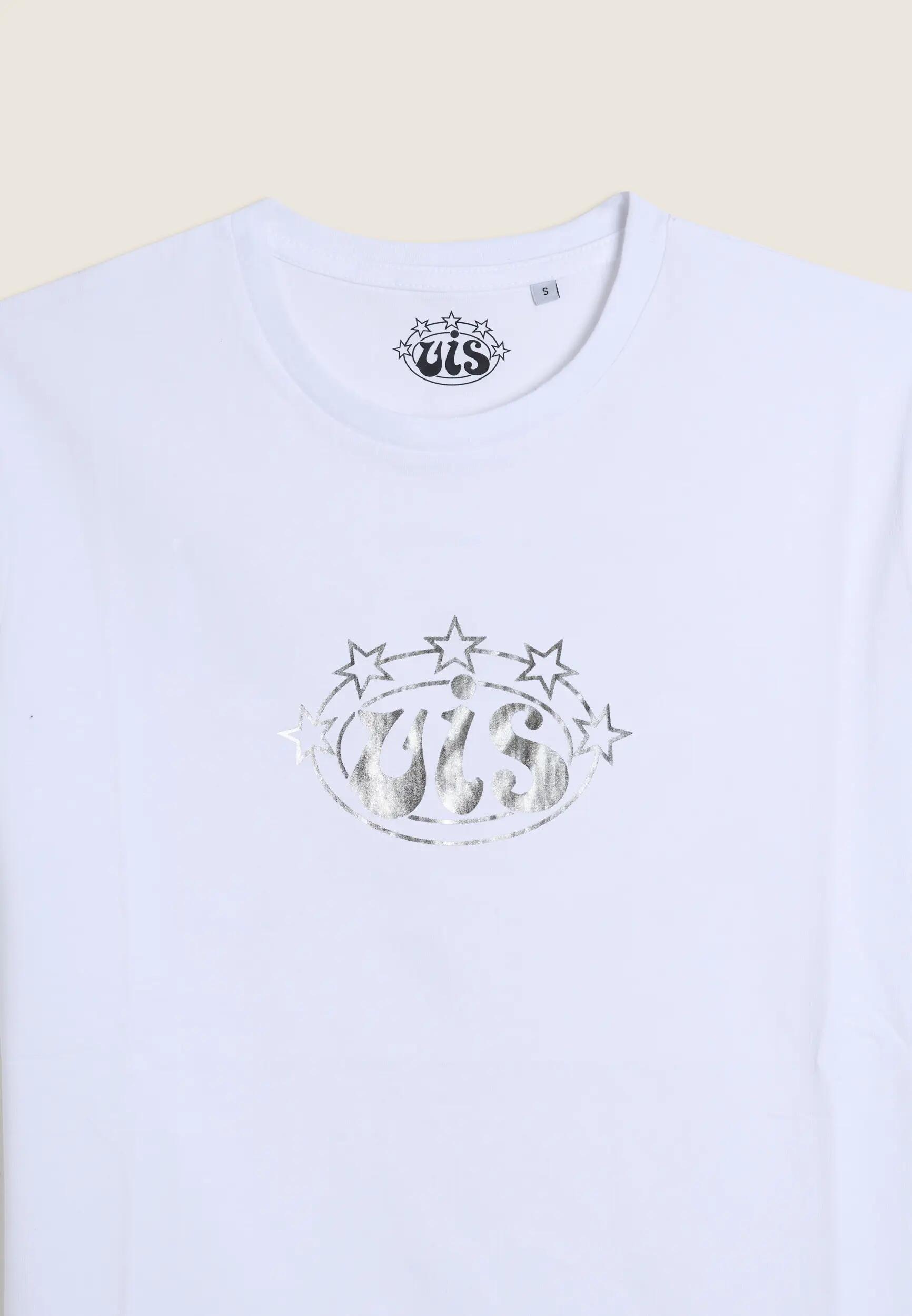 T-shirt Donna in Cotone Stile Boxe con Logo VIS Argento 3/3