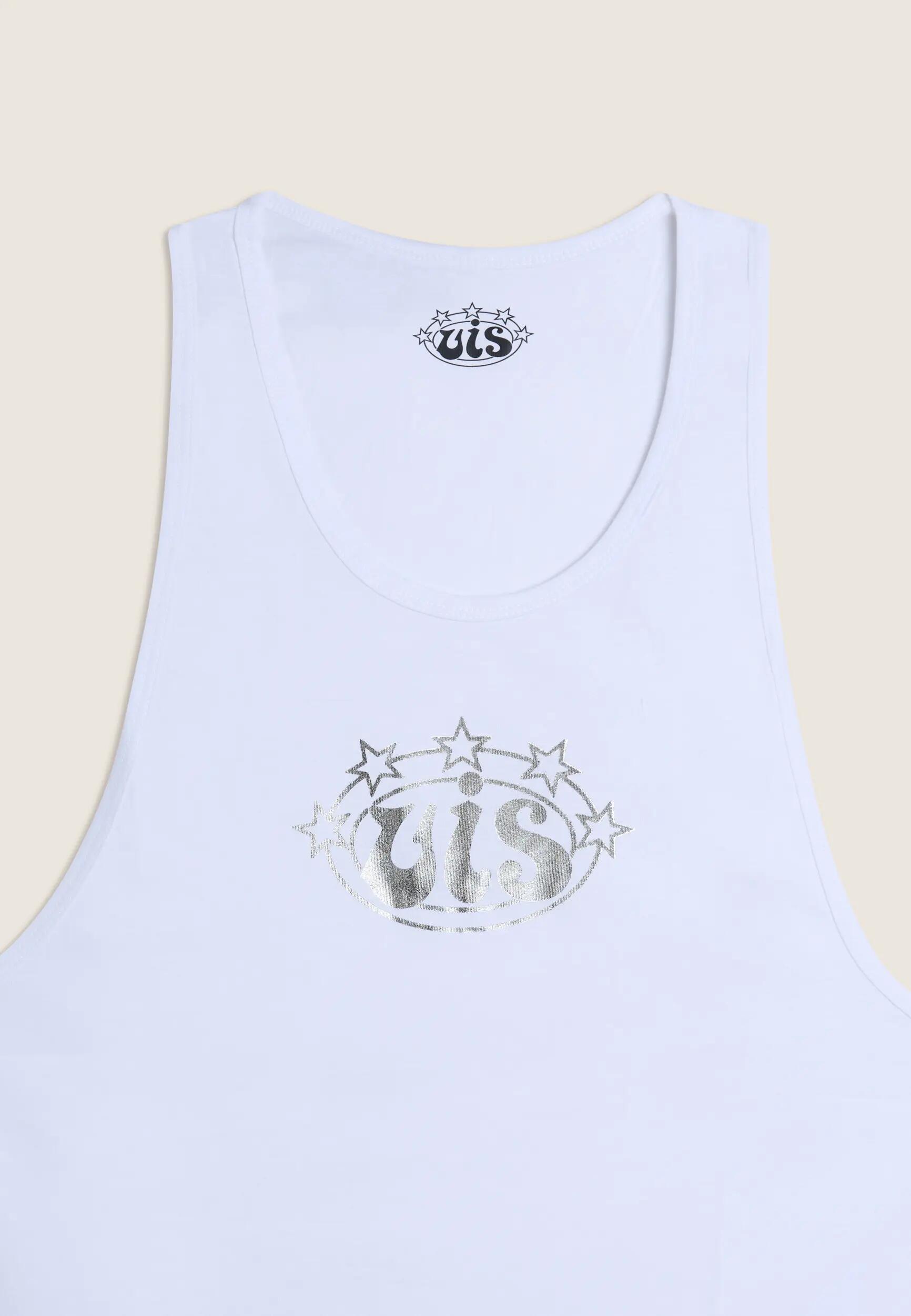 Canotta Donna Regular in Cotone con Logo VIS Argento 3/3
