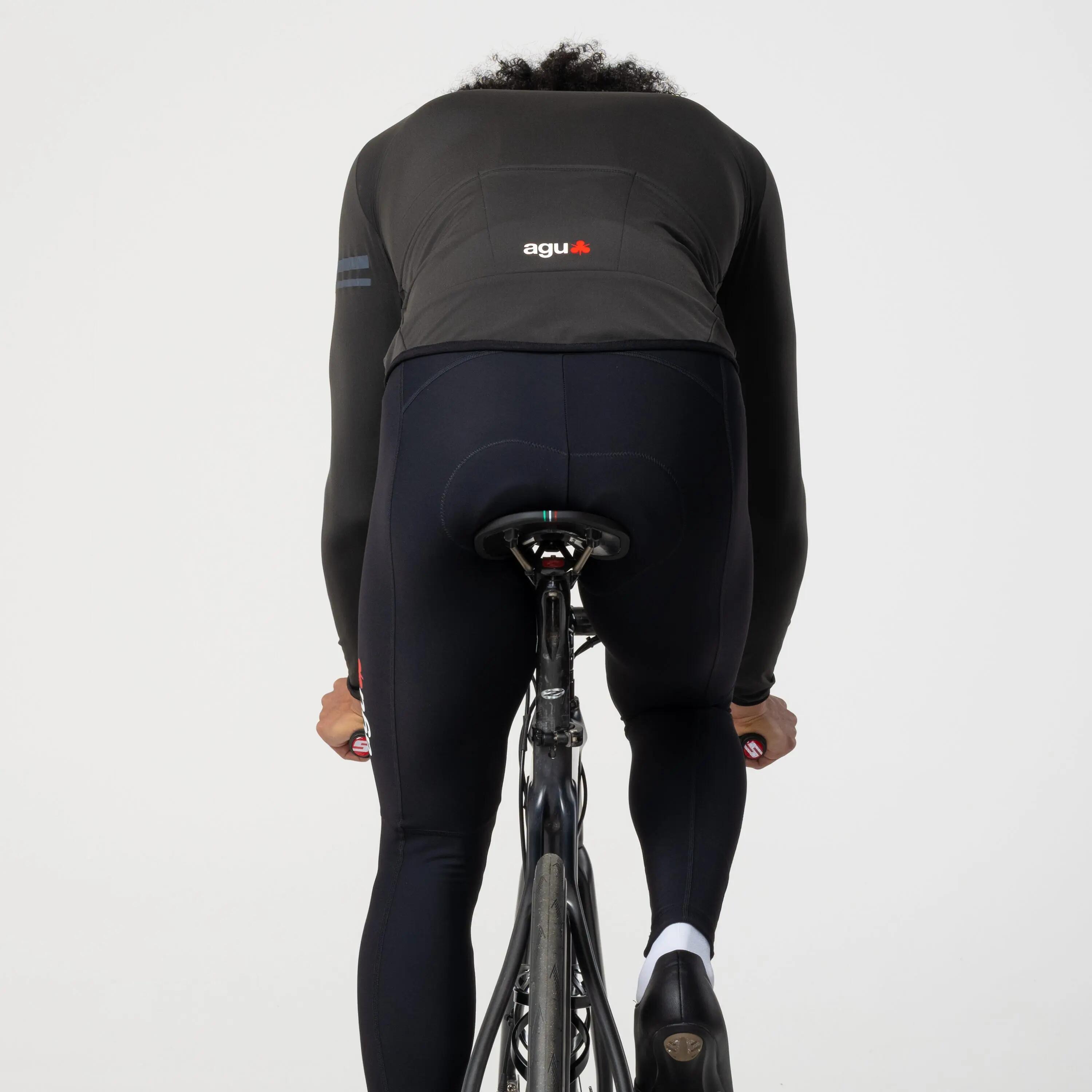 Maillot de cyclisme homme gravel thermique manches longues Essential noir 5/7