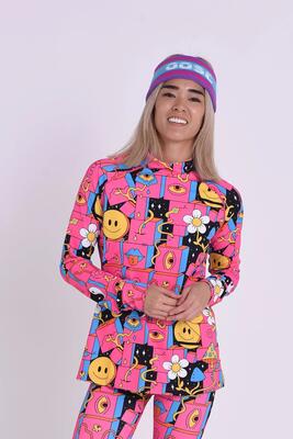 Trippy hippy baselayer top voor dames